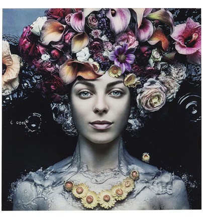 Staklena slika Flower Art Lady 120x120cm