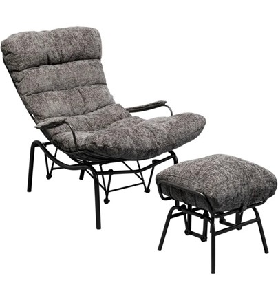 Fotelja + Tabure Vienna Swing Grey